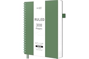 RETTACY Spiral College Ruled Notebook, 300 Pages, A4 Large Size (21 x 28 cm), for School, Work, Journaling, 100 GSM Thick Pap