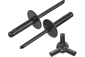 uxcell 100Pcs 3/16"x3/4" Aluminum Large Head Tri Grip Rivets, Large Flange Tri Grip Rivets for DIY, Sheet Metal, Automotive R