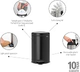 Brabantia Newicon 12 L Pedal Bin Matt Black with Inner Bucket view 2