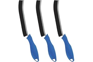FOOGWEE Hard Bristle Crevice Cleaning Brush - Cleaning Supplies - Household Crevice Cleaning Tools - Multi-Purpose Crevice Brushes for Kitchen, Toilet, Window, Vehicle, Faucets, Grout (3, Dark Blue)