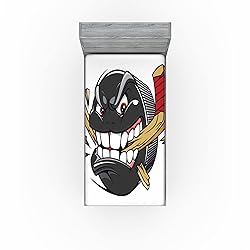 Ambesonne Hockey 2 Pack Fitted Sheet, Cartoon Puck