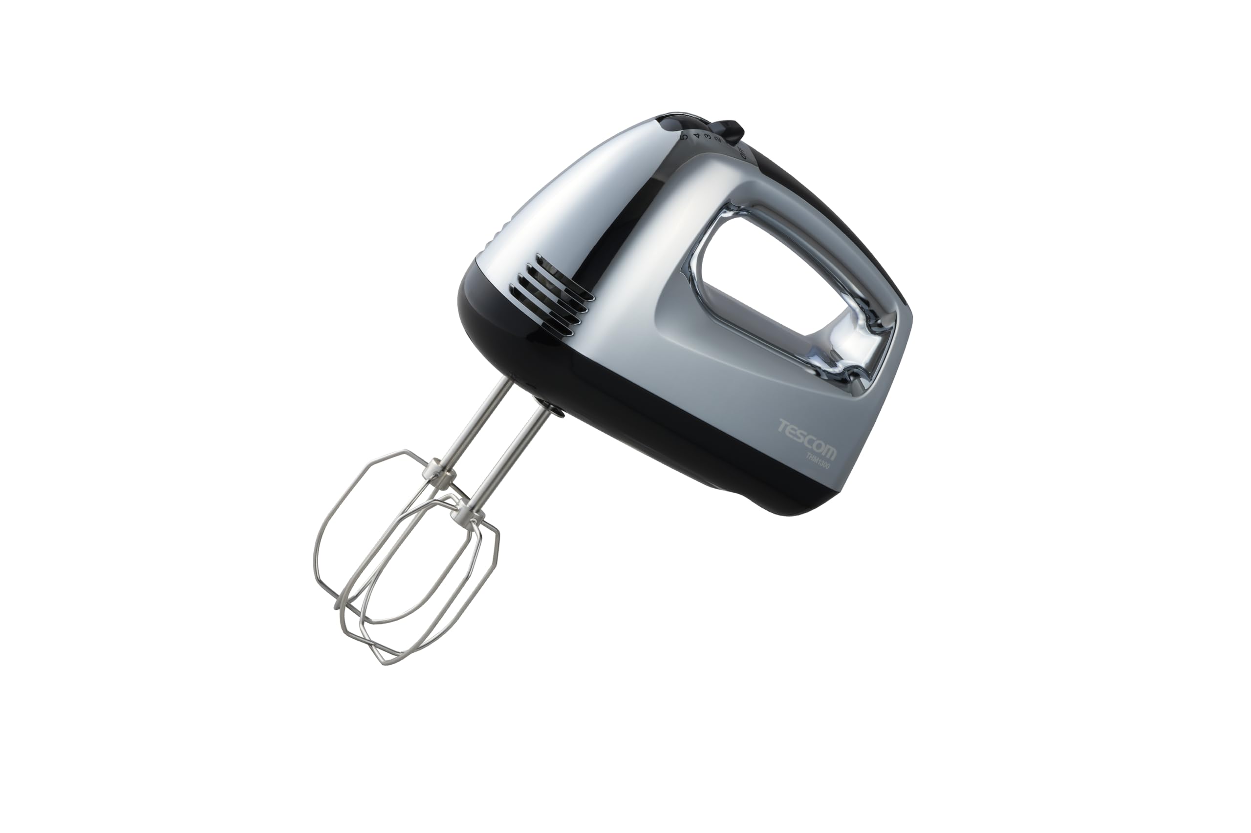テスコム ハンドミキサー 泡立て器 立てて置ける自立式 5段階切替 【ABC Cooking Studioとの共同開発】 取り外しワンタッチ ビーター 収納付き コードクリップ付き シルバー 正規品 THM1300 S商品画像