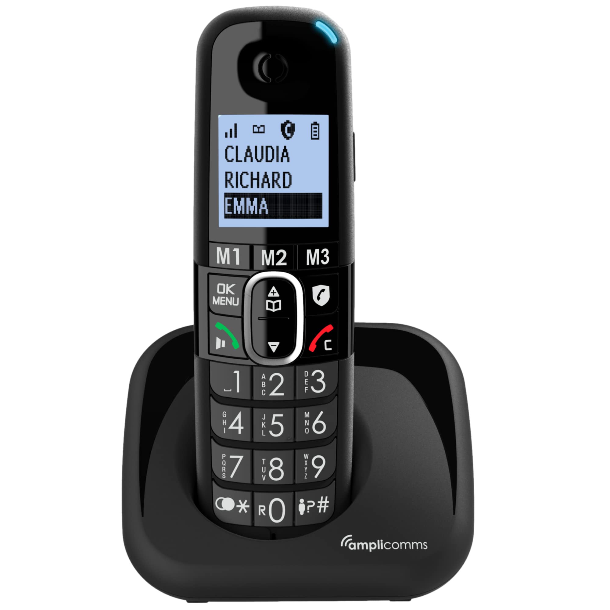 Amplicomms BigTel 1500 Cordless Big Button Phone for Elderly - Loud Phones for Hard of Hearing - Hearing Aid Compatible