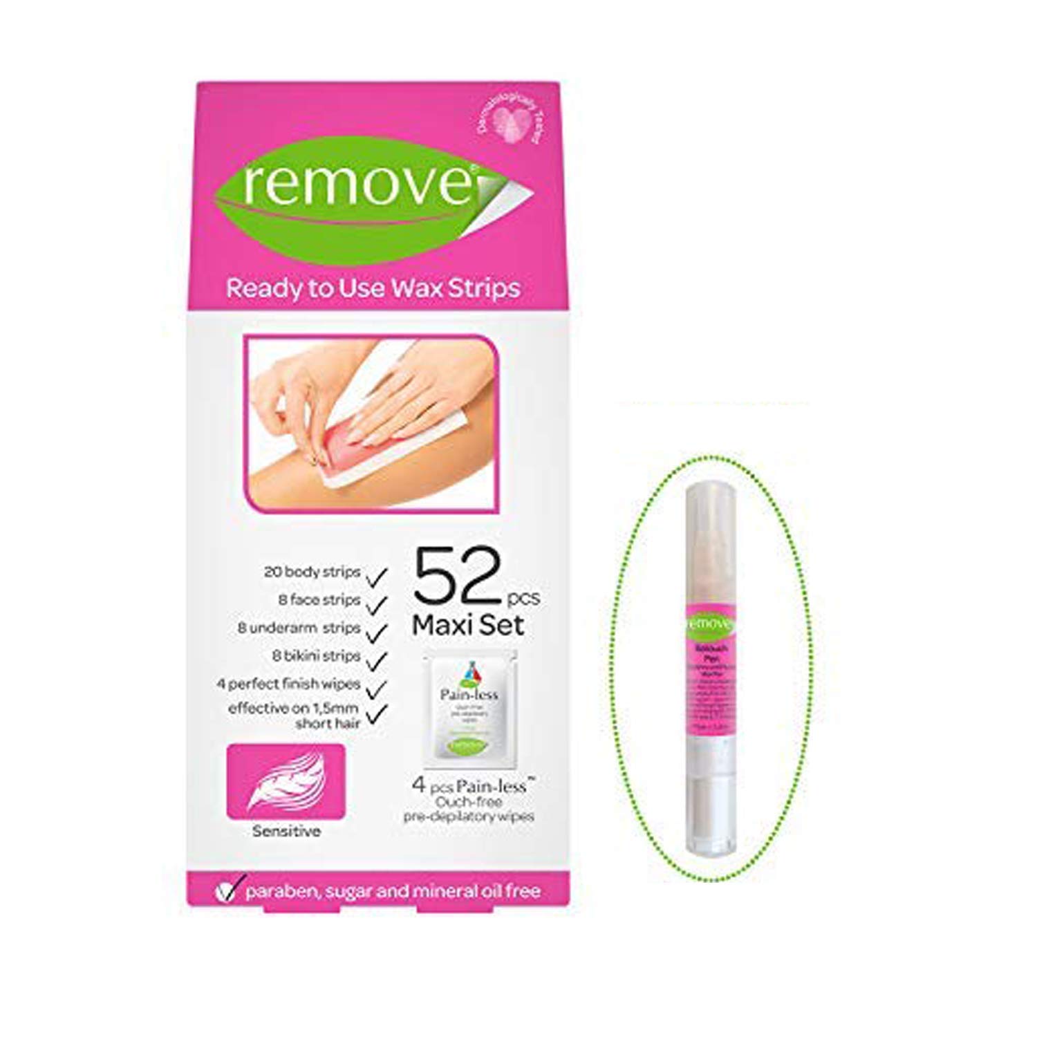 Remove Hair Waxing Strips Body Face Underarms Bikini 52 Pieces