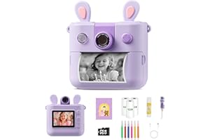 ORGSTA Kids Instant Print Camera for Boys and Girls 1080P HD Toddler Digital Camera with 3 Rolls Print Paper&32G Card, Christmas Birthday Gift Toys for Age 3-16 Kids Portable Travel Digital Camera Toy