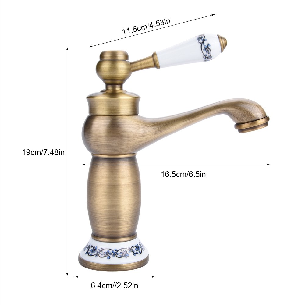 Rubinetto Antico Europeo In Ottone Massiccio, Miscelatore Lavabo A Doppia Manopola, Rotazione 360°, Finitura Argento