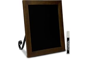 TenXVI Designs 11"x13" Freestanding or Hanging Vertical and Horizontal Magnetic Bulletin Board or Chalkboard Sign for Kitchen Tabletop, Weddings, Home Decor - Espresso