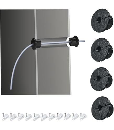 3/4" Starlink Cable Routing Kit – Wall Pass-Through Grommets, Spade Drill Bit, Long Drill Bit & 100 Cable Clips For Clean Installation