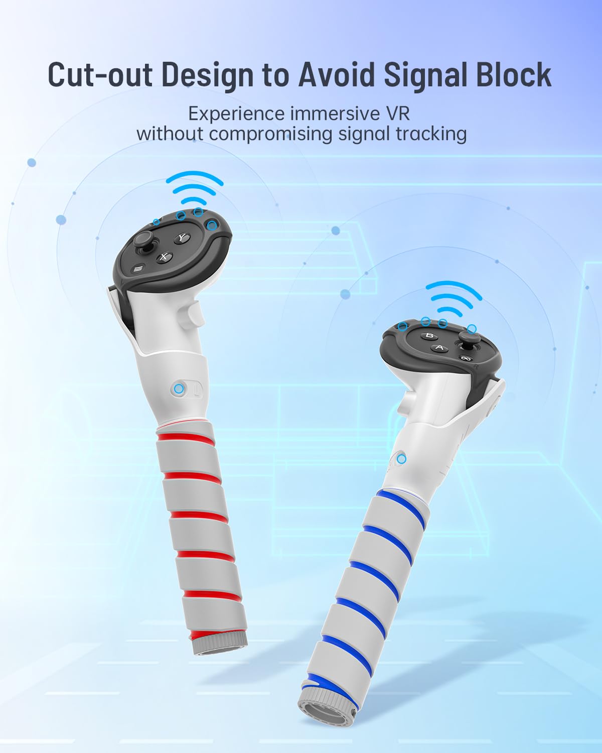 ZYBER Controller Extensions Gorilla Tag Long Arms for Meta Quest 3S/Quest 3 Beat Saber Handles Golf Club Attachment VR Sticks Controller Grips for Quest 3S/3 Enhance VR Gaming Accessories