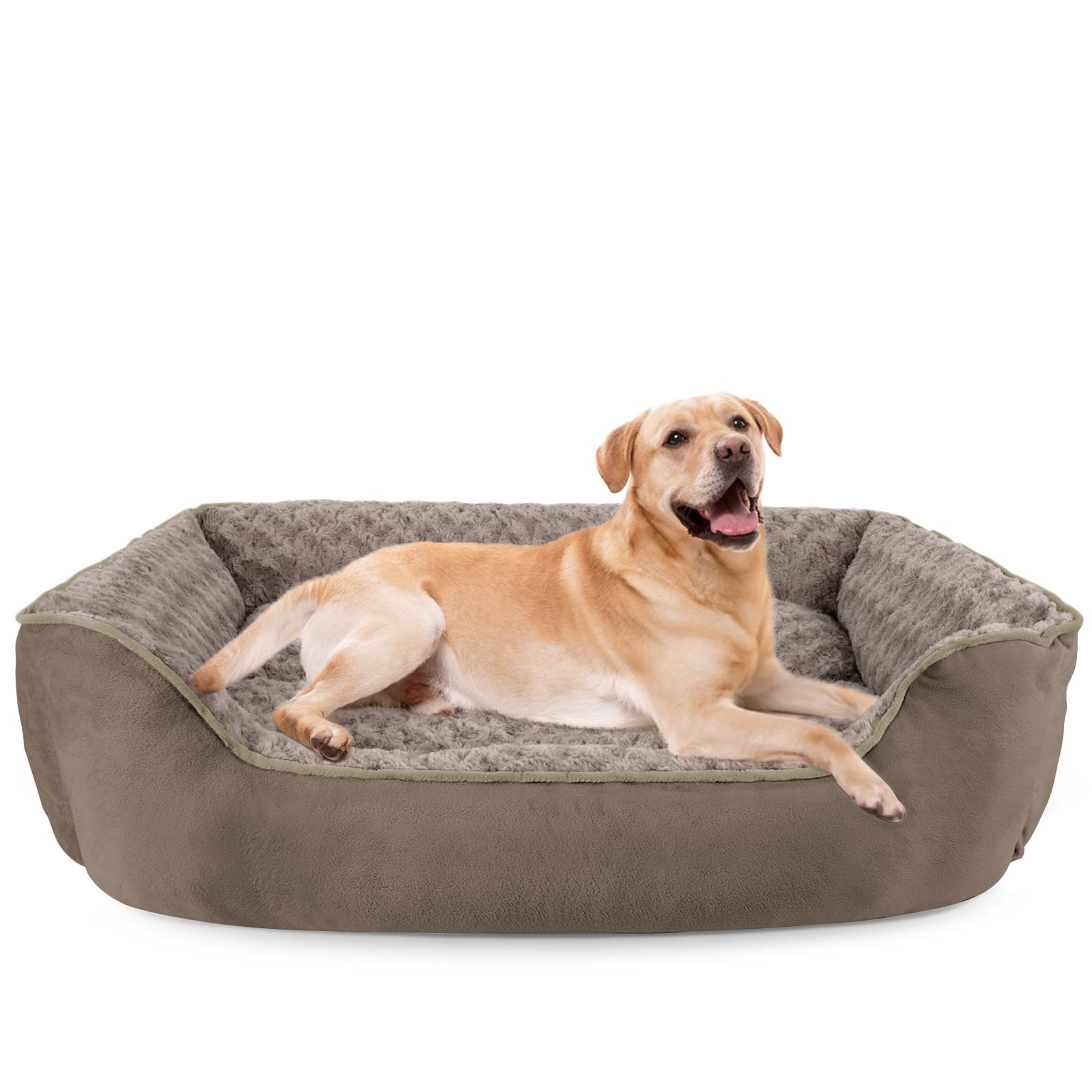 Photo 1 of JOEJOY Rectangle Dog Bed for Large Medium Small Dogs - Washable Orthopedic Sofa Bed, Soft Breathable Puppy & Pet Cuddler, Durable Calming Dog Bed with Anti-Slip Bottom, Multiple Sizes, Dark Brown