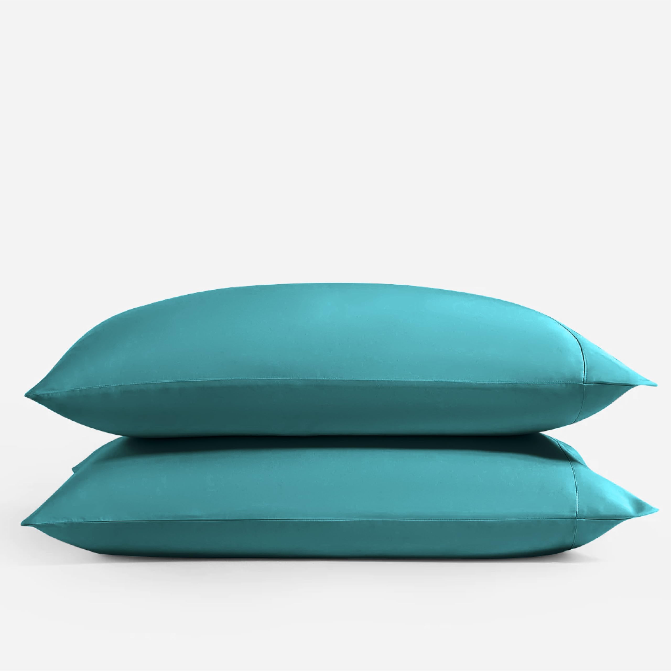 Photo 1 of Thread Spread 80% Cotton, 20% Viscose Derived from Bamboo Pillow Cases King Size Set of 2 - Pillow Cases King Size Set of 2, Silky Soft Hotel Quality, Breathable, Cooling Pillowcases - Light Teal