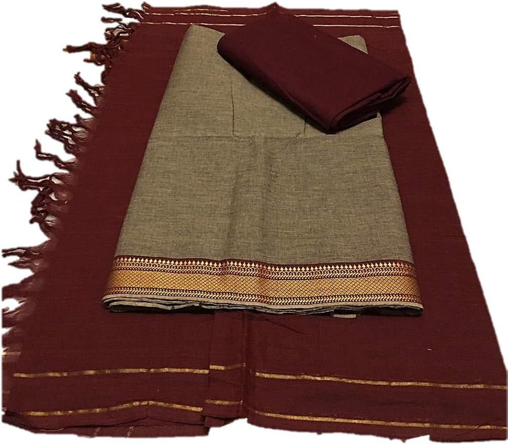 Buy S6 Home Shop WOMEN'S SOUTH COTTON ZARI BORDER DRESS MATERIAL WITH