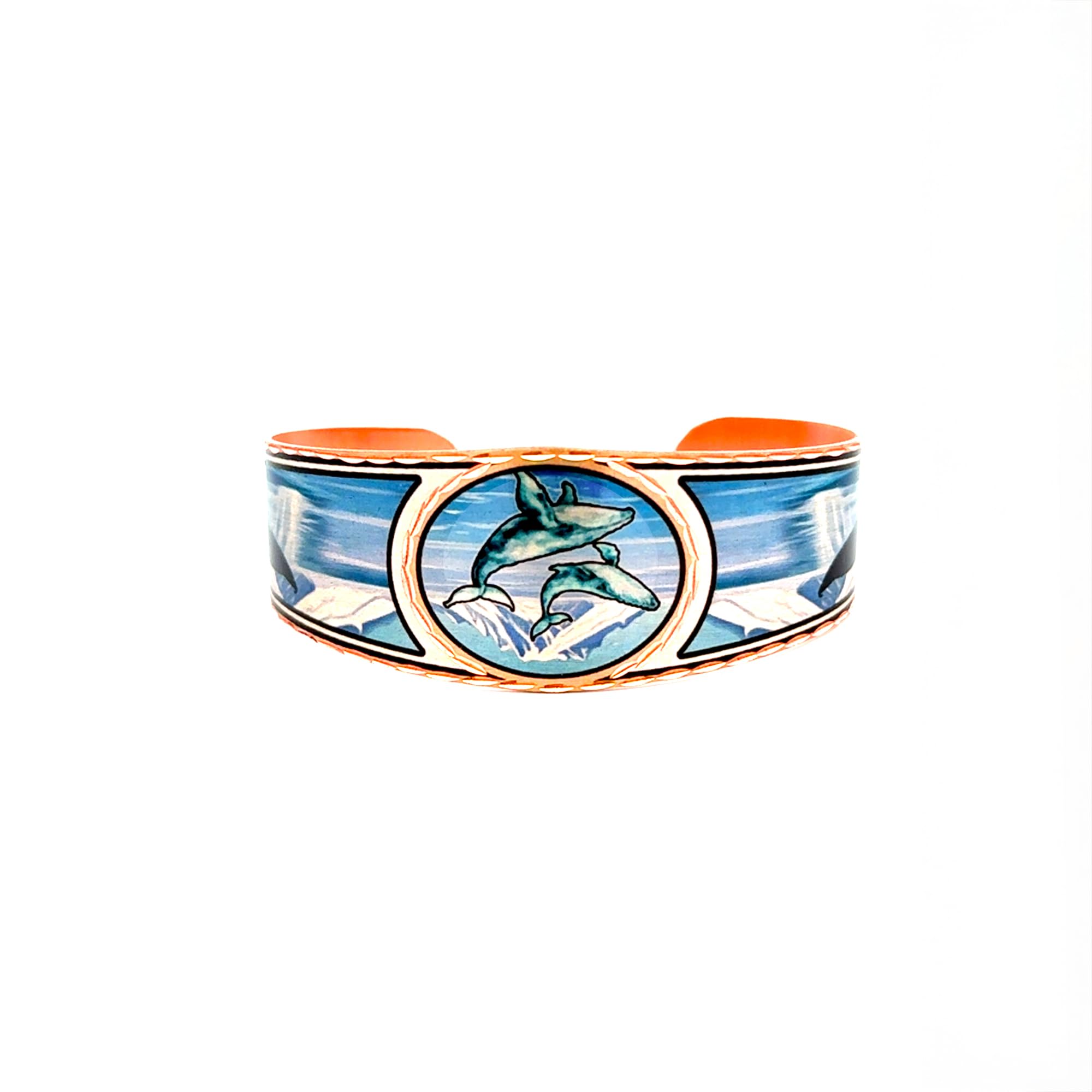 Alaska Humpback Whale Bracelets-Open-ended Copper Whale Cuff Bracelets Alaska Wildlife Animal Themed Alaskan Whale Jewelry Whale Gifts