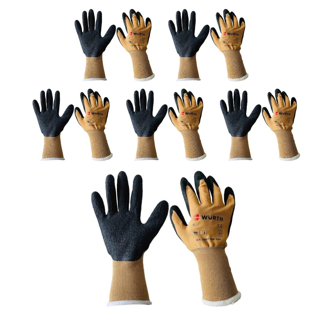 Würth 6 Pairs Würth Mechanics Gloves Assembly Gloves EN 388 EN 420 Size 7 g. 8 g. 9 g. 10 g. 11