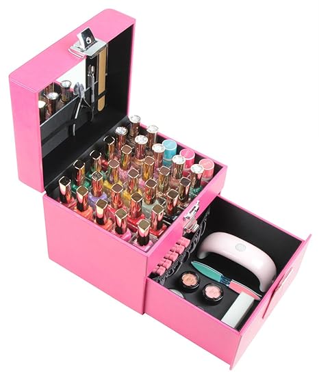 Jack Cube Leather Nail Polish Holder Organizer Acrylic Divider