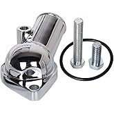 CarBole 21 Degree Chrome Water Neck Thermostat Housing Fit For Chevy V8 5.7L 350 454 Small Big Block