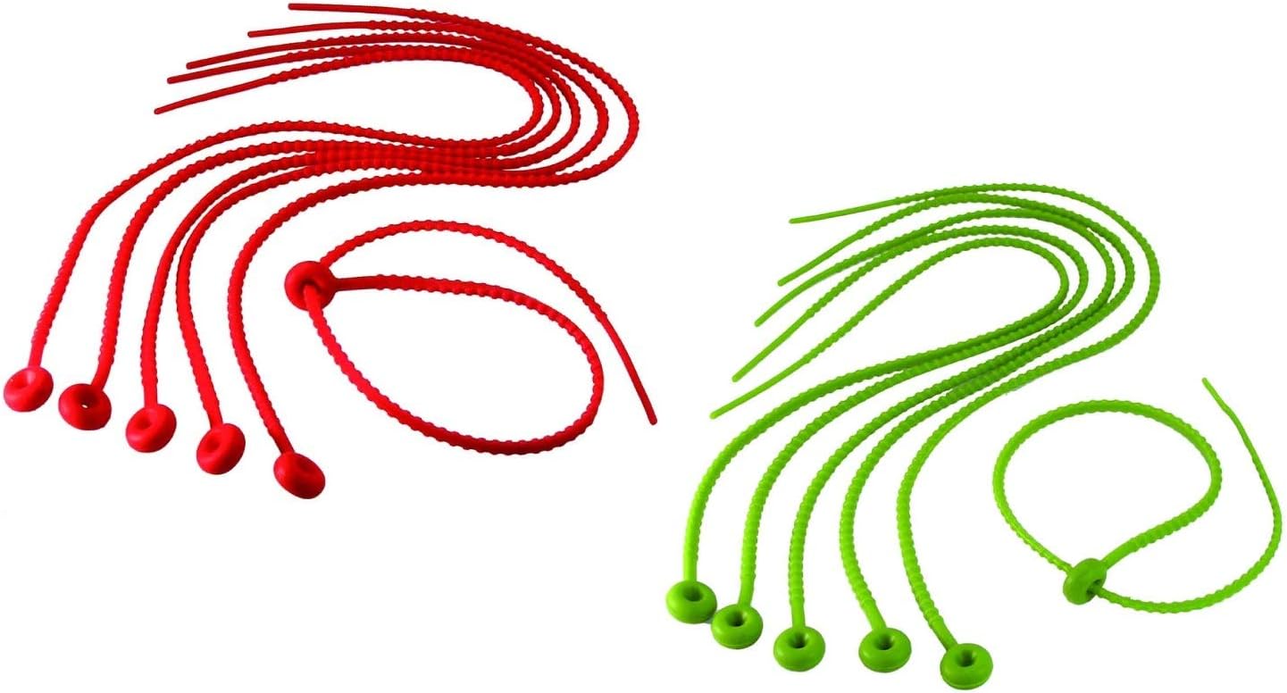 E K 2 x 6 Stck. Silikon Allzweck.- Rouladen.- Rollbraten.- Spargelbinder, rot/grün, 54 cm, NEU