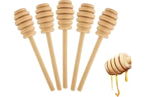 Honey Dipper Sticks, 4 Inch Honey Dipper Mini Honeycomb Stick, 5Pcs Wooden Honey Dipper, Honey Stirrer Stick for Honey Jar Di