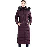 Obosoyo Women's Hooded Thickened Long Down Jacket Maxi Down Parka Puffer Coat