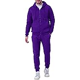 LINMYZAI Men's Tracksuits Casual 2 Piece Sweatsuit For Men Full Zip Up Hoodies And Sweatpant Set Jogging Suits Sets
