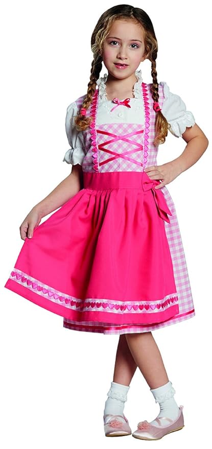 Kinder Kostüm Dirndl Rosa Oktoberfest Karneval Fasching Größe 164