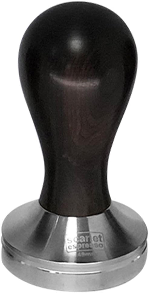 Scarlet Espresso | Classic Tamper Stylish Espresso Stamp with Ergonomic Handle Made of Precious Wood, for Perfect Espresso, Barista Tool (54 mm, Ebony Black)