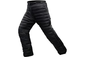 Tapasimme Men's Winter Ultra Warm Utility Down Pants Insulated Outdoor Windproof Compression Snow Pants High Waisted