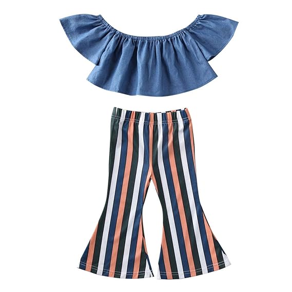 bell bottoms and crop top