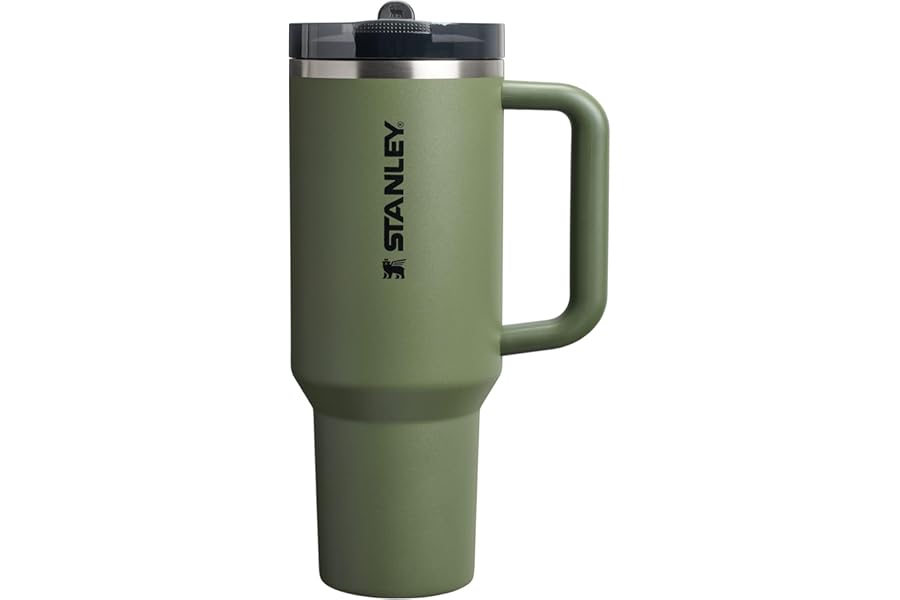 STANLEY Quencher ProTour Flip Straw Tumbler with Leakproof Lid 40 oz | Built-In Straw and Handle | Cup Holder Compatible for Travel | Insulated Stainless Steel Cup | BPA-Free | Dried Pine VRT