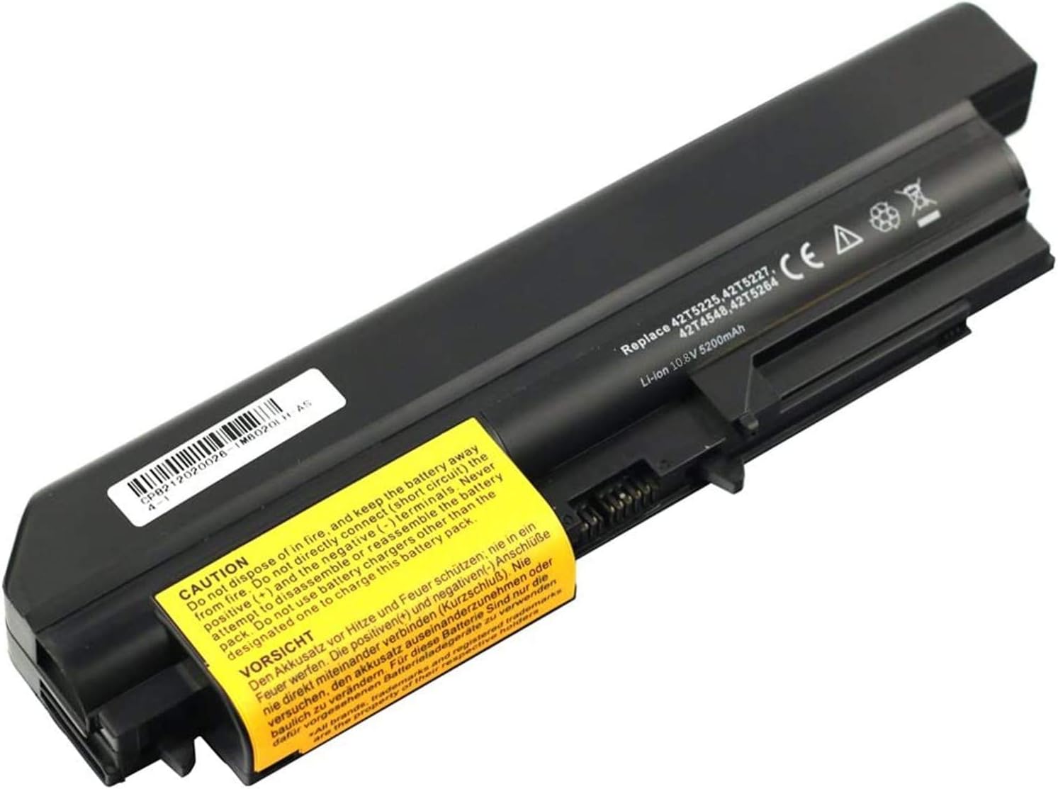 42T5225 42T4644 42T4645 42T4677 42T4678 42T4743 42T4745 42T4771 42T5262 42T5264 Laptop Battery Replacement for Lenovo IBM ThinkPad T61 T400 R61 R61i R400 R61e 14-Inch Widescreen(10.8V 5200mah)