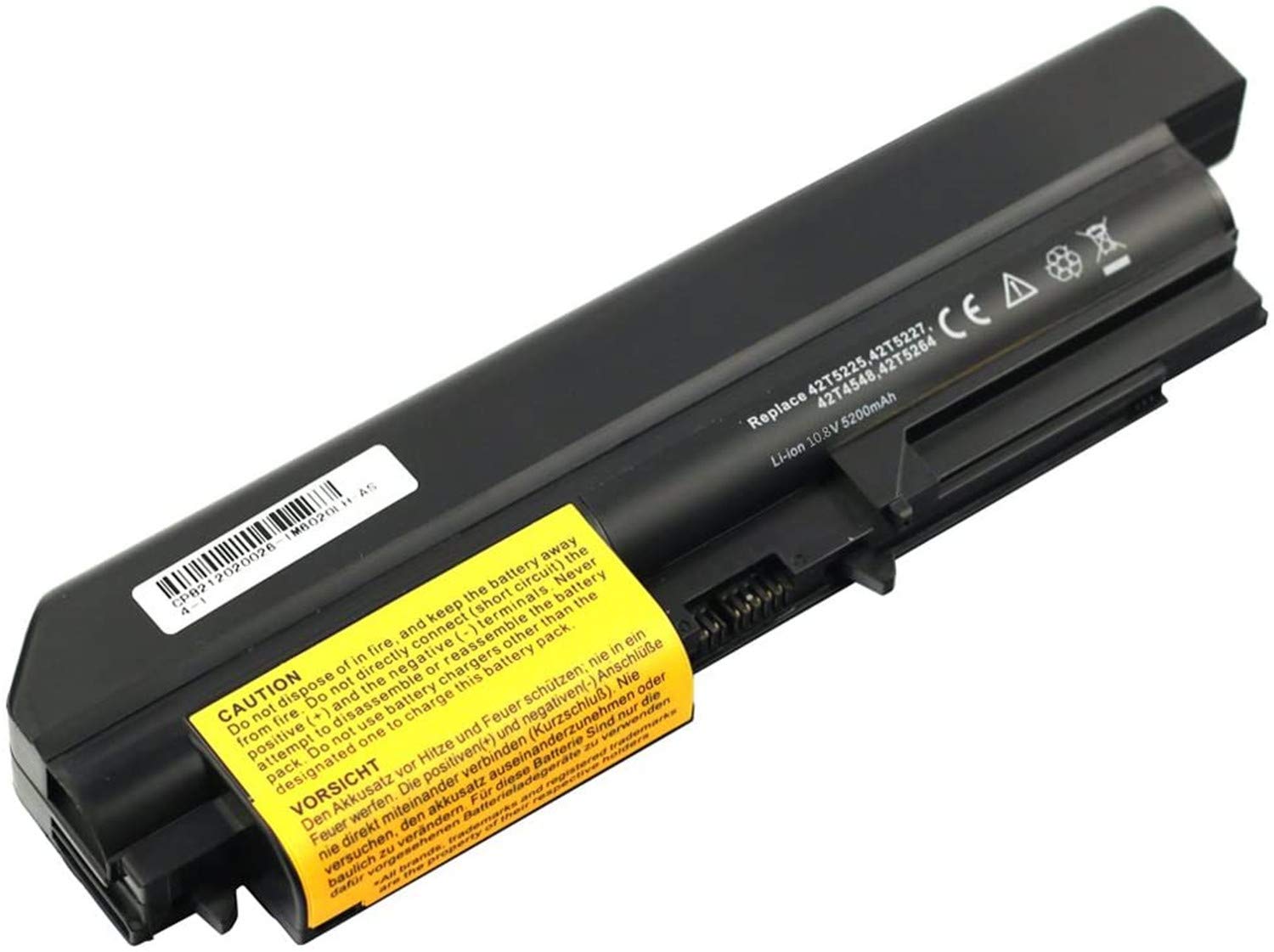 42T5225 42T4644 42T4645 42T4677 42T4678 42T4743 42T4745 42T4771 42T5262 42T5264 Laptop Battery Replacement for Lenovo IBM ThinkPad T61 T400 R61 R61i R400 R61e 14-Inch Widescreen(10.8V 5200mah)