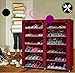 Z ZTDM 6-Tiers 12 Lattices Non-woven Fabric Shoe Cabinet with Dustproof Cover Closet 36-Pair Shoes Storage Rack (RED)