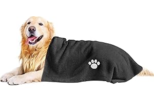 Puomue Microfiber Dog Towels for Drying Dogs, Super Absorbent and Soft Pet Grooming Towel, 40 Inch X 23.6 Inch, Perfect for Large, Medium or Small Dogs (40"X23.6" - 1pack, Black)