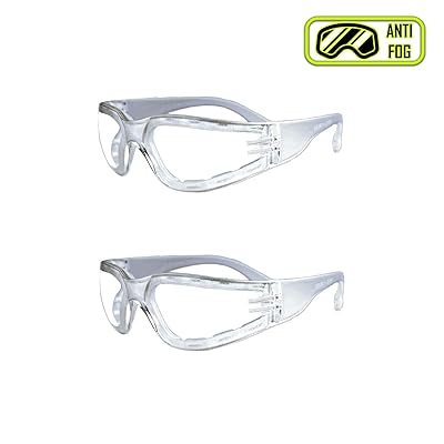 MAGID Y10FMAFC-2 Foam Gasket ANSI z87 Anti Fog Safety Glasses, Clear with Frosted Temples (2 Pair)