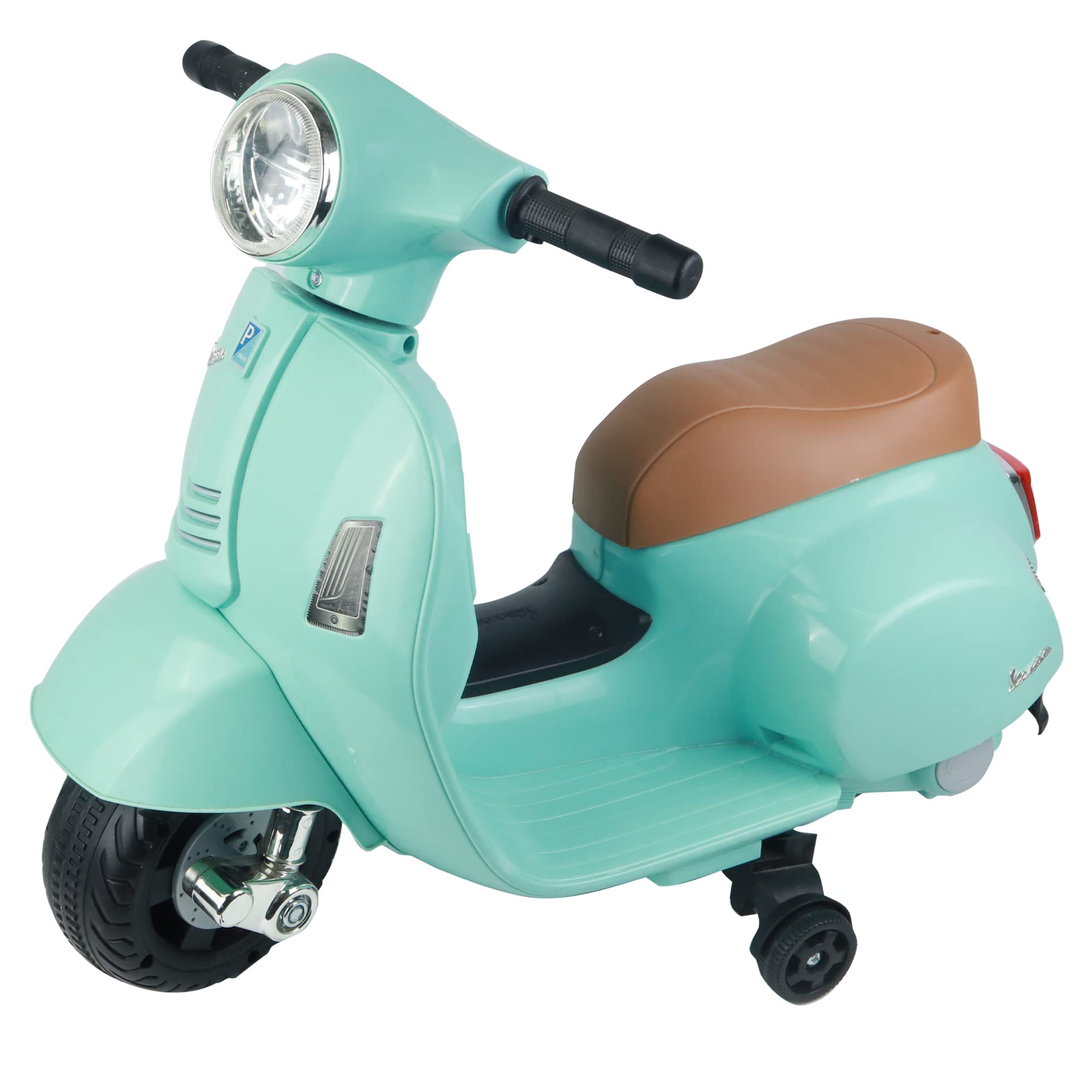 Turbo Challenge - Porteur Vespa Gts Électrique -119151 - Vert D'Eau - Batterie 6V + Chargeur Usb Inclus - Poids Max 25 Kg - À Partir De 18 Mois