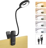HECDSTLY Clip on Light Rechargeable with Large Clamp 5 Colors 5 Brightness