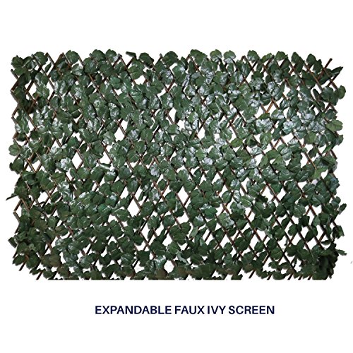 SunnyRoyal Artificial Leaf Faux Ivy Expandable/Stretchable Privacy Fence Screen (Single Sided Leaves) Outdoor/Indoor Backdrop Garden Backyard Home Decorations