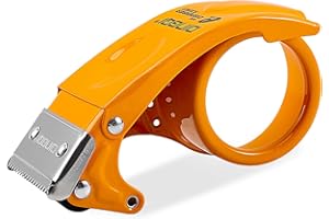 DINGQI Metal Packing Tape Dispenser, 2 Inch (5cm) Handheld Tape Gun, Heavy Duty Metal, for Warehouse, Workshop, Industrial, C