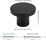 LONTAN 4 Pack Black Cabinet Knobs Aluminum Alloy Round 1.18in 30mm view 2