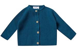 Stellou & friends 100% Cotton Baby Cardigan, Long Sleeve Knit Sweater for Kids, Unisex Tops for Infant, for Children 0-6 Yrs