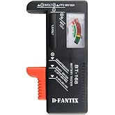 D-FantiX Battery Tester for AAA AA C D 9V, Universal Battery Charge Checker | Small 1.5V Button Cell Household Batteries, Model BT-168