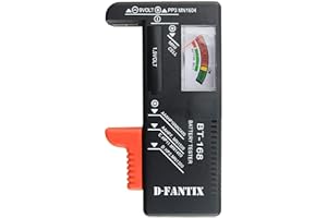 D-FantiX Battery Tester, Universal Battery Checker for AA AAA C D 9V 1.5V Button Cell Batteries (Model: BT-168)
