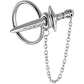 HZMAN Sword Ring for Men Women Stainless Steel Gothic Punk Plug-in Skull Dagger Rings Jewelry Gift