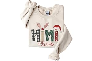 POPPOP Christmas Claus Embroidery Sweatshirt, Custom Mama Grandma Gigi Mimi Nickname, Gifts for Women Sweater