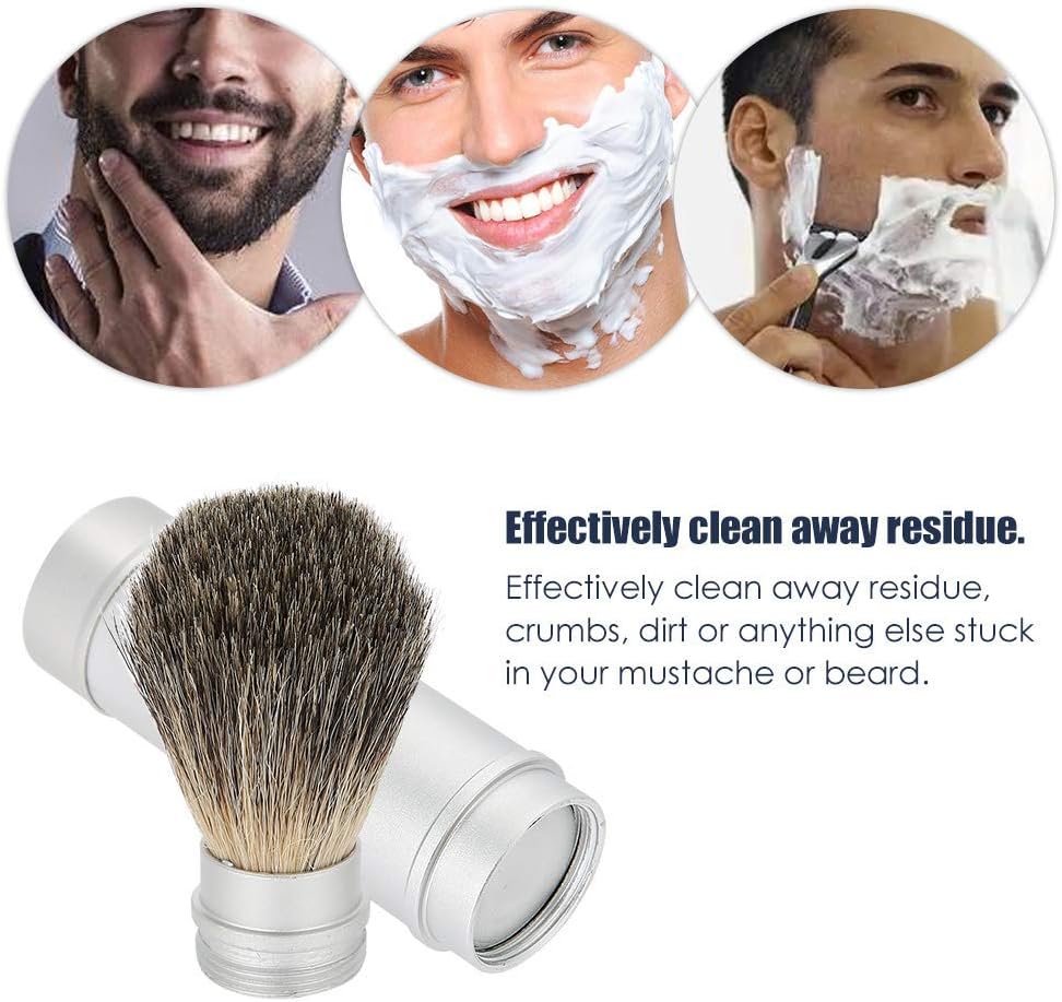 Portable Shaving Brush, Dust Proof Mustache Bristle Hair Brush for Men - Image 3