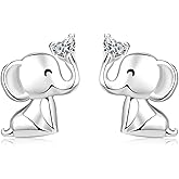 Ladybug Cow Dinosaur Elephant Koala Penguin Highland Cow Sea Otter Earrings 925 Sterling Silver Hypoallergenic Animal Stud Earrings Cute Animal Jewelry Gifts for woman