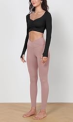 ODODOS Women's Cross Waist Yoga Leggings with Inner