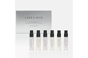 Lake & Skye 6 Piece Eau de Parfum Discovery Set 3.0 - Includes 11 11, Midnight 07, Cote du Pardis, Saffron Dusk, Echo Lake, & Santal Gray - 0.06 fl oz ea (2ml ea)