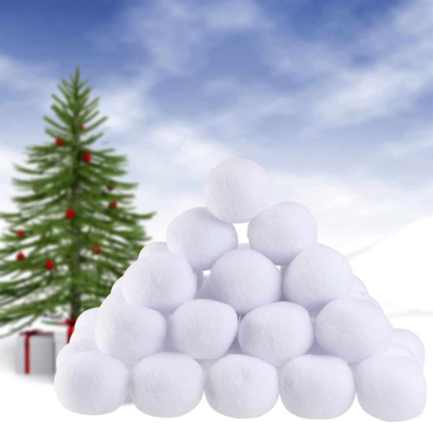 Artificial Snow - Fovlry 50 Pack Fake Snowballs for Kids Indoor,Indoor Snowballs Fight Set Christmas Tree Decorations
