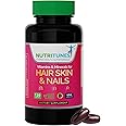Nutritunes Hair, Skin, & Nails Multivitamins & Minerals - Biotin, Folate, Vitamin C, D3, E B-6 & B-12 Supports Hair, Skin, & Nail Health - Non-GMO, GMP-Certified (120 Softgel Capsules)